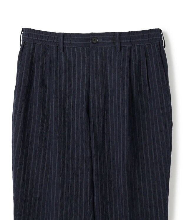 JOSEPH HOMME 【新素材】エアリッジストレッチ ドロスト付タック入りテーパードパンツ / PEGG TUCK ネイビー系1
