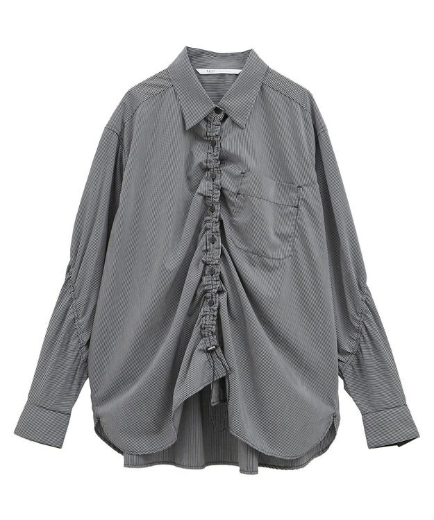 YECCA VECCA ドロストデザインギャザーシャツ Camel