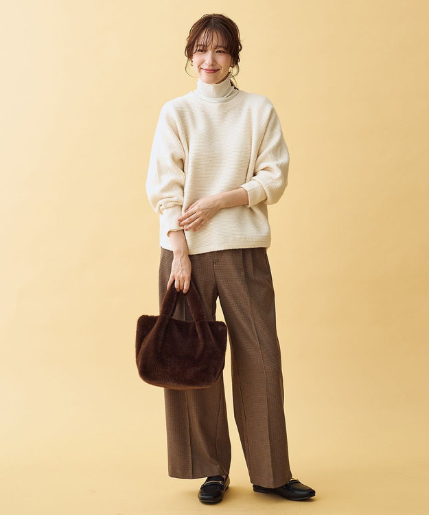 ANY カラーファーバッグ ブラウン