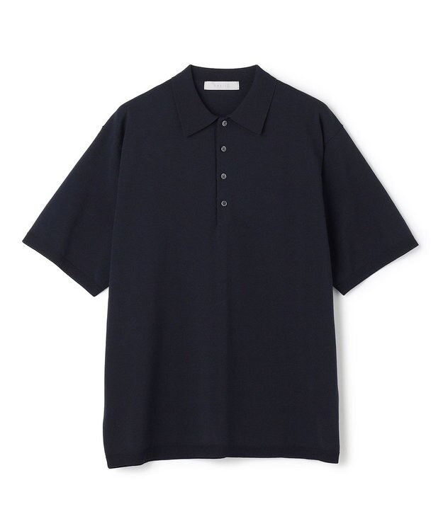 UNFILO MENS アラエルアンチピリングニット ポロ ネイビー