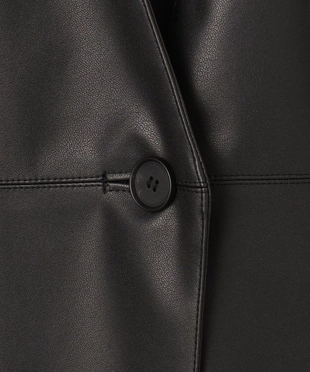 ICB フェイクレザー ベスト ブラック系