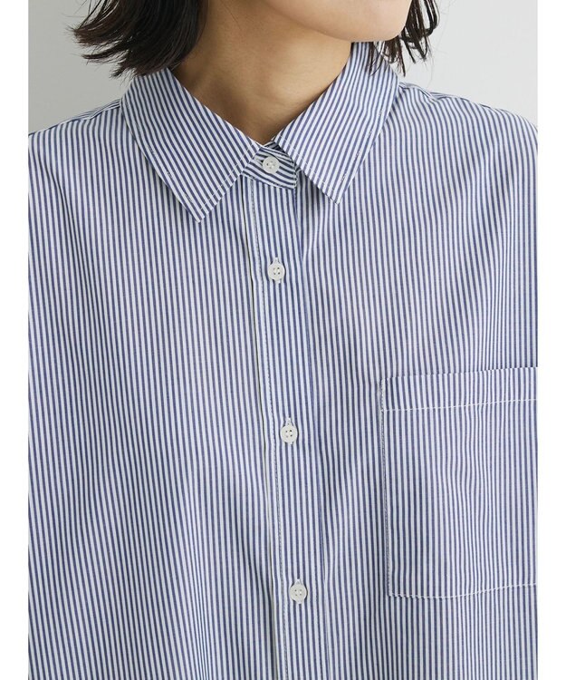 Green Parks アソートシャツワンピース Stripe Navy