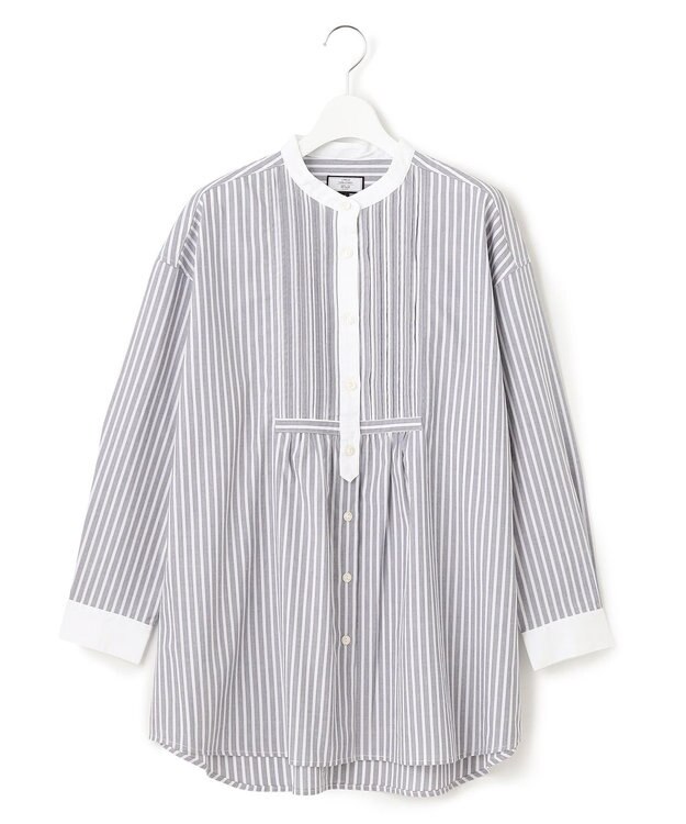 J.PRESS YORK STREET 【WOMEN】クレリックバンドドレス シャツ ライトグレー系1