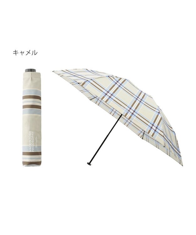 MOONBAT 【超軽量】マッキントッシュ フィロソフィー 折りたたみ傘 Barbrella チェック 55cm UV キャメル
