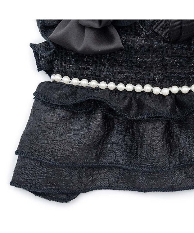 PET PARADISE cherircouture ツイード ベストハーネス 《ブラック》 ４Ｓ/３Ｓ ブラック