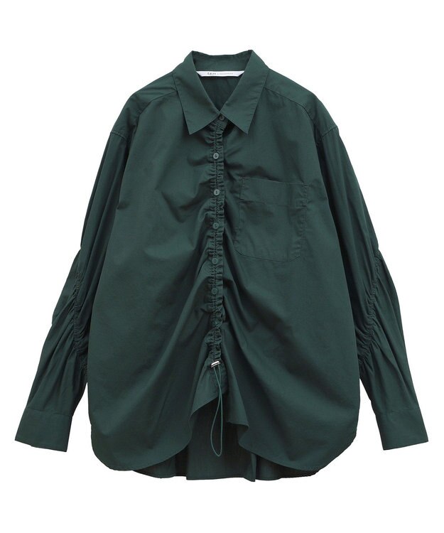 YECCA VECCA ドロストデザインギャザーシャツ Camel