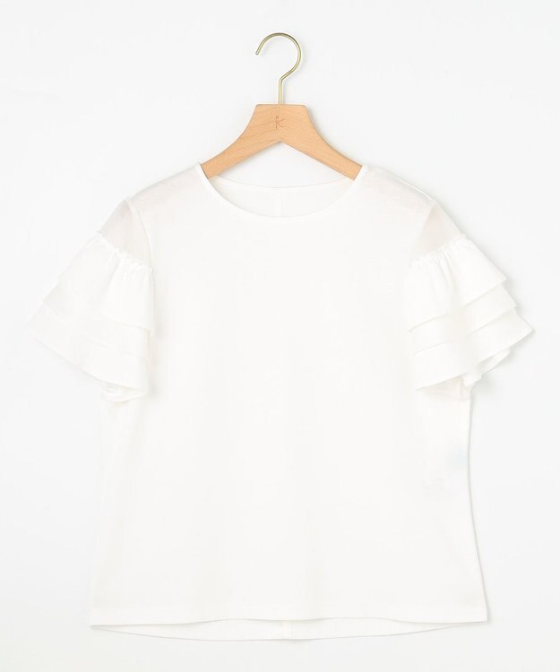 組曲 コットンポンチシア－スリーブ ブラウス アイボリー系