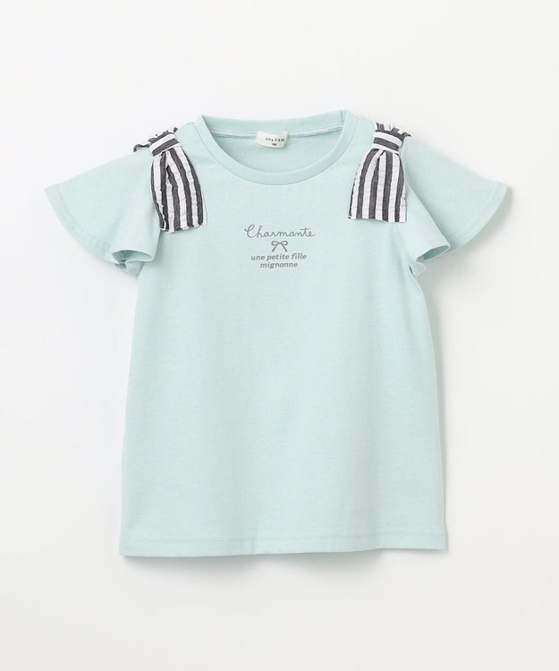 ANY KIDS ひんやりクール 肩リボンTシャツ ミント