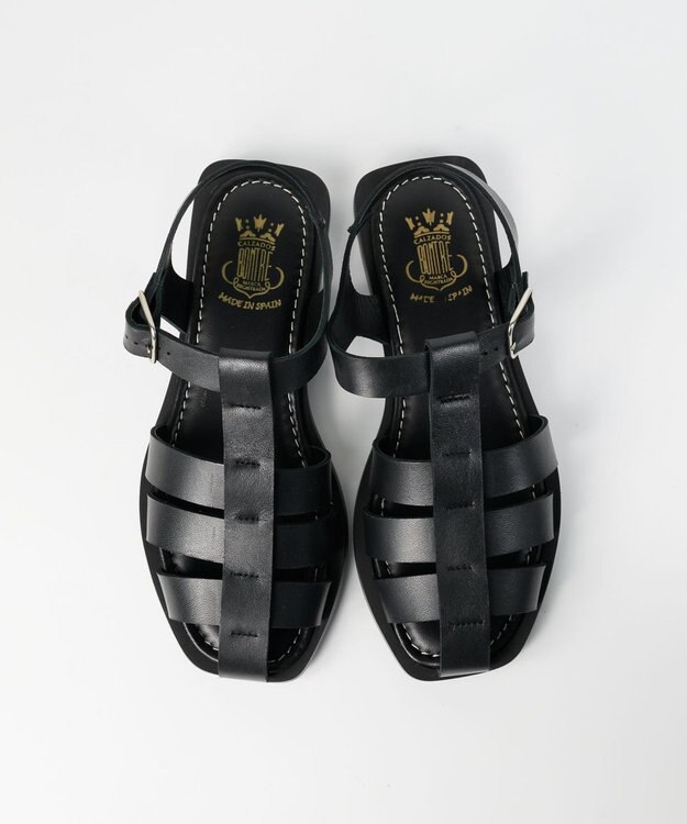 BONTRE 【BONTRE/ボントレ】ローヒールグルカサンダル/26109-VS ブラック