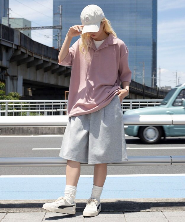 WEGO 【ユニセックス着用ITEM】フェイクレイヤードニットポロシャツ（SS） ピンク
