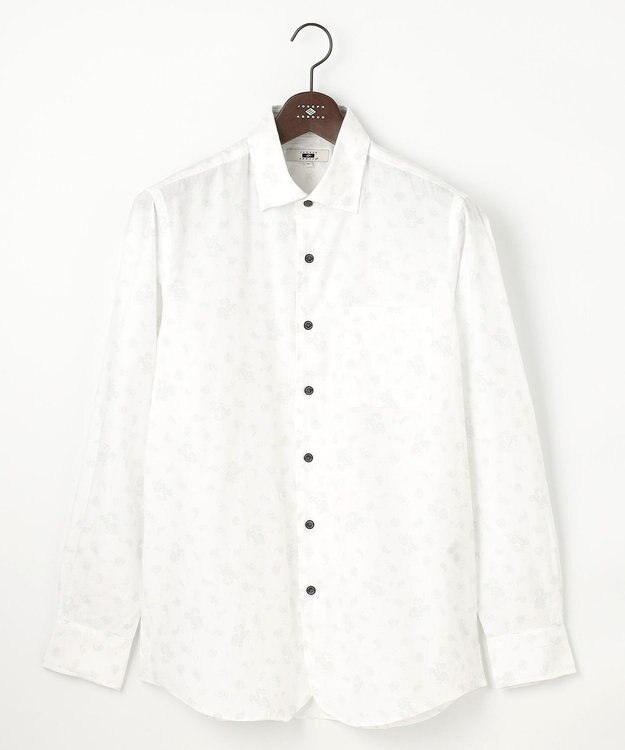 JOSEPH ABBOUD 【柔らか】シャンブレーツイルピーチ シャツ ホワイト系6