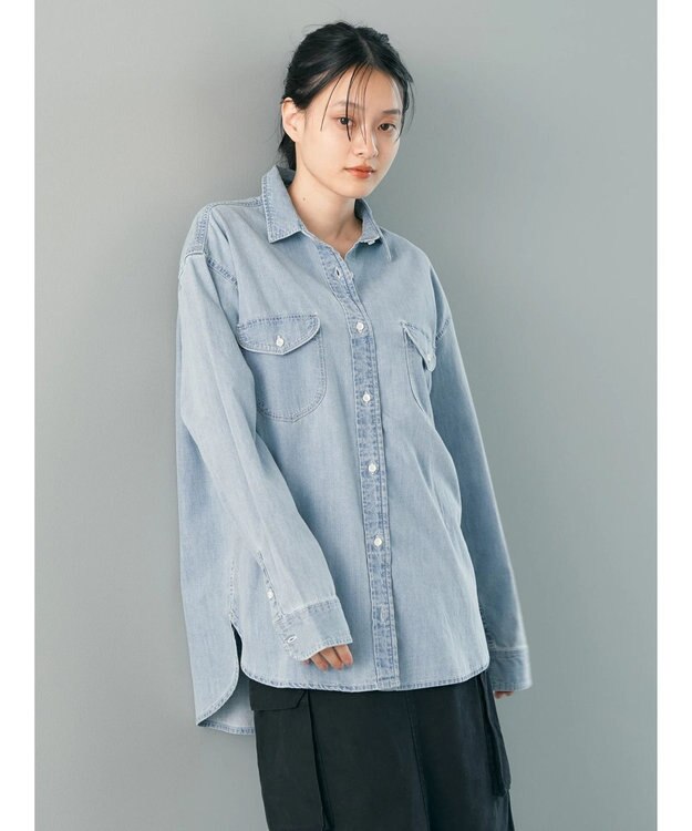AMERICAN HOLIC Ｗポケットデニムシャツ Indigo