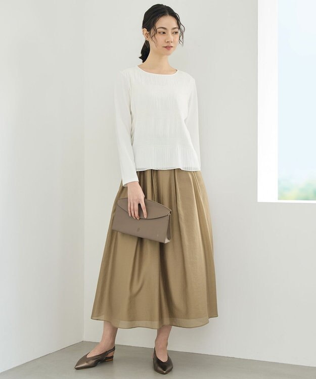 自由区 【カタログ掲載・セットアップ対応】エアリーローンプレーン スカート ベージュ