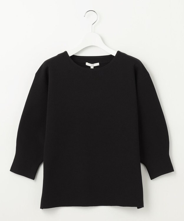 自由区 【WEB限定カラーあり・洗える】ドライコットンハイゲージプルオーバー ニット ブラック