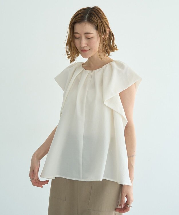 YECCA VECCA フレアブラウス Off White