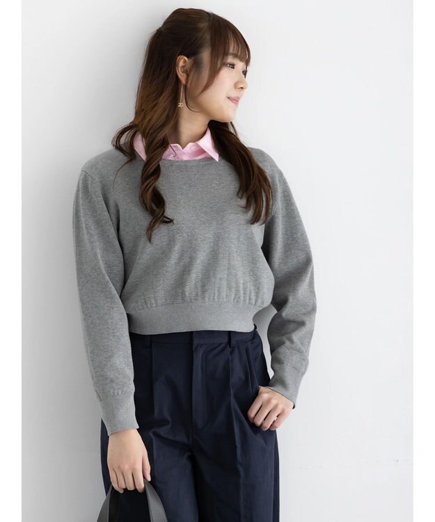 Te chichi コンパクトクルーネックニット【AOYAMA FASHION ASSOCIATION × Te chichi】 グレー