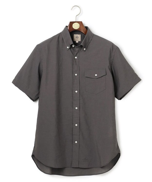 J.PRESS MEN 【遮熱 / 高通気性】ハケメパッチフラップ 半袖シャツ / B.D. グレー系
