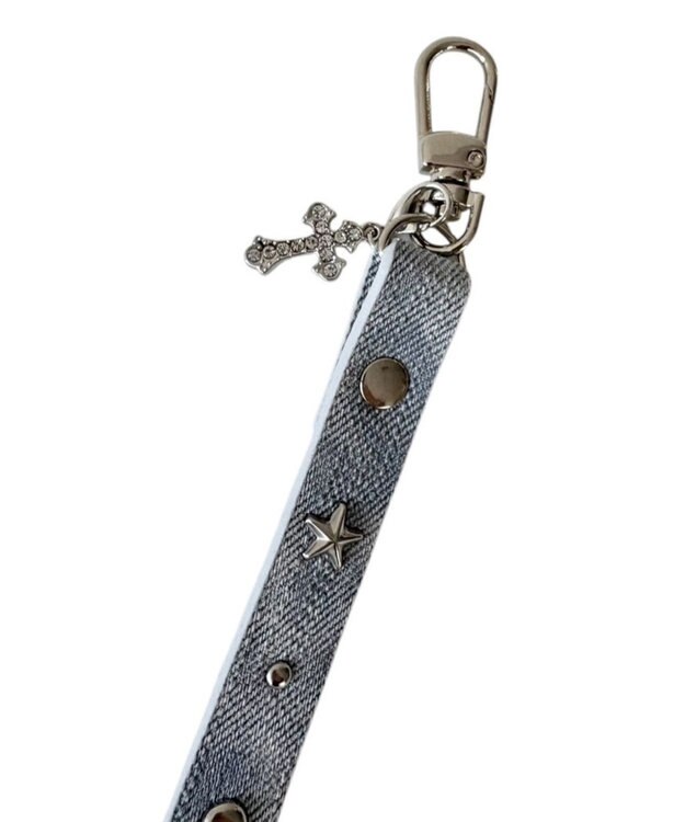 WEGO スタッズデニムライクストラップ ブルー