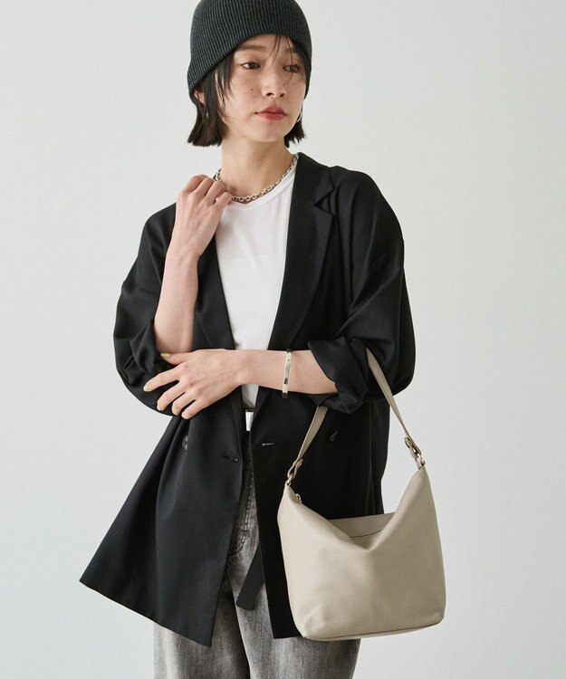 russet ソフトレザーシンプルショルダーバッグ(CE-1328-WEB) GrayBeige2