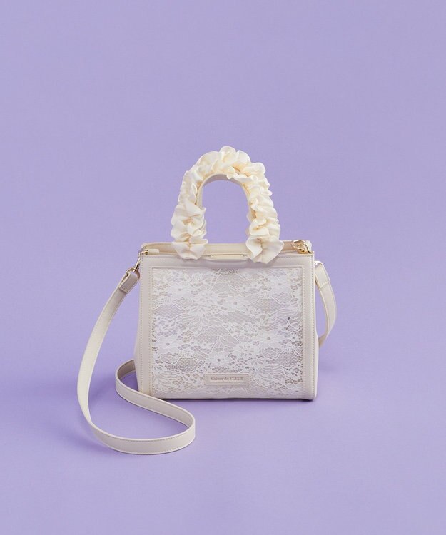Maison de FLEUR メッシュレース2Wayトートバッグ Ivory