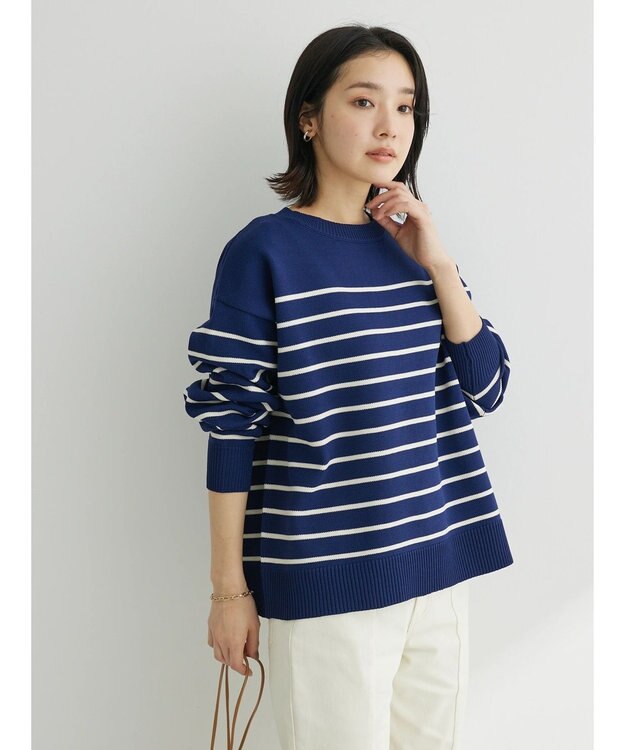 Green Parks ・ｎｏｖｅｍ９　ボーダーエアーニットプルオーバー Navy