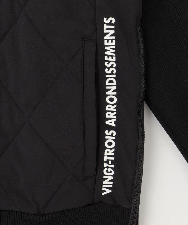 23区GOLF 【MEN】中綿キルトプルオーバー ブラック系