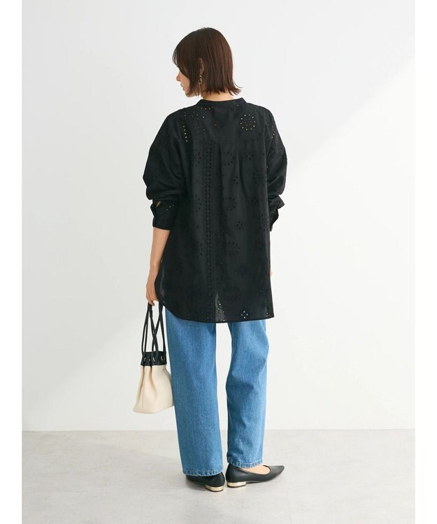 Green Parks ・ＳＵＧＡＲ　ＳＰＯＯＮ　刺繍レースシャツチュニック Black