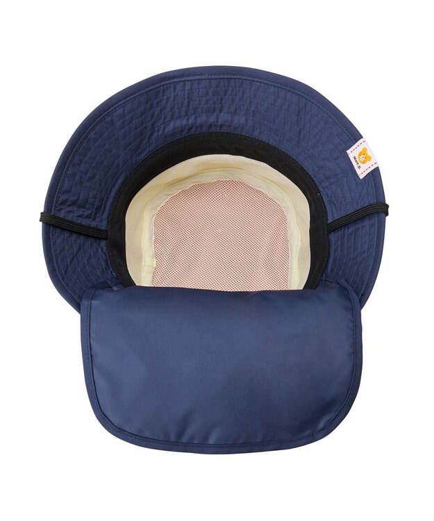 MIKI HOUSE HOT BISCUITS 【48-54cm】 日よけ付き サファリハット 赤×紺