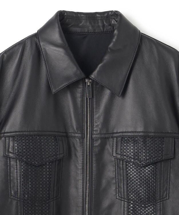 JOSEPH HOMME ライトラムナッパレザー　Ｇジャンタイプ ブラック系