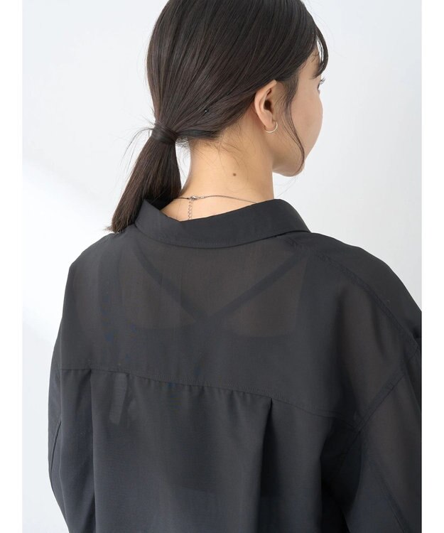 earth music&ecology フリルシャツ Black