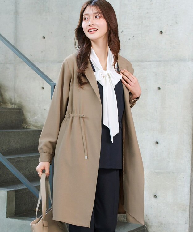 Tiaclasse タックヨーク着流しパフスリ－ブコート ベージュ