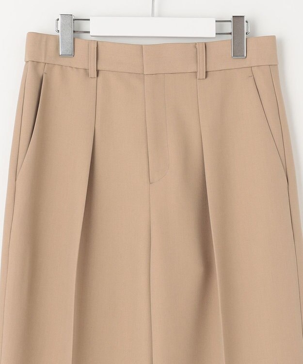 自由区 【洗える】オックスストレッチテーパード パンツ ベージュ