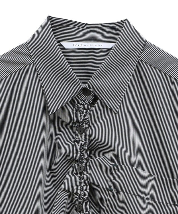 YECCA VECCA ドロストデザインギャザーシャツ Camel