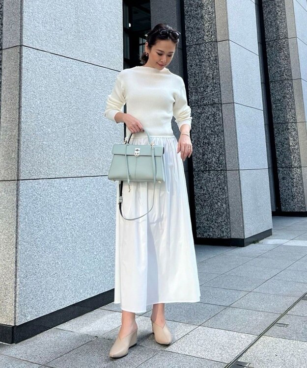 Green Parks AnriettMusee  リブニットドッキングワンピース Off White