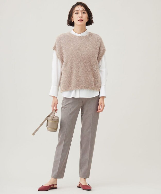 自由区 L 【スタイリストコラボ・洗える】SOMELOSバンドカラー シャツ ホワイト