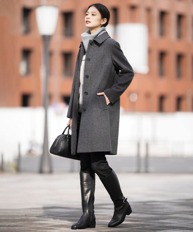 J.PRESS LADIES ピュアカシミヤ ネックウォーマー ライトグレー系