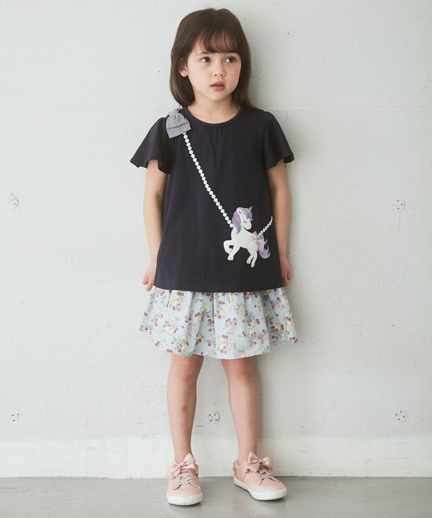 ANY KIDS ユニコーンポシェットTシャツ ネイビー系