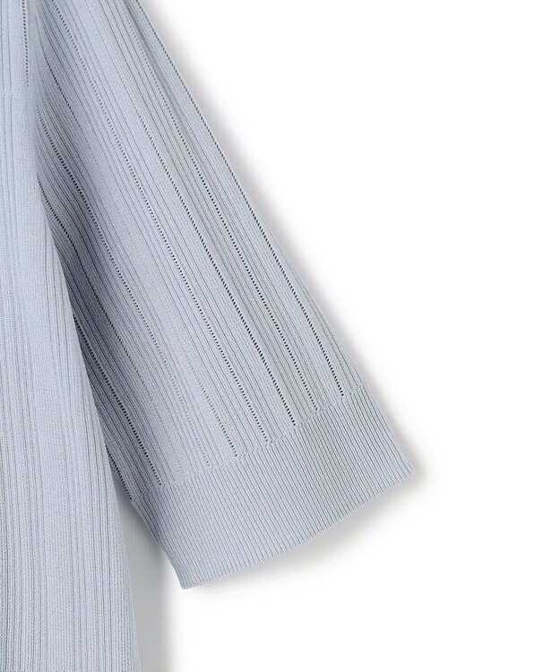 ICB L レースパターン ニット サックスグレー