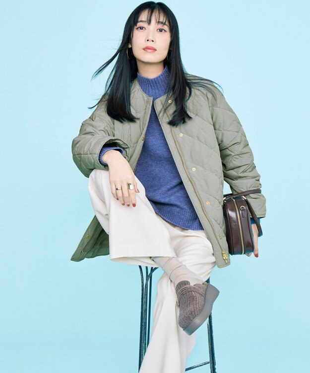 23区 【見上愛さんコラボカラー/Oggi掲載】カシミヤブレンド ハイネック ニット [見上愛さんコラボカラー]ブルーグレー系