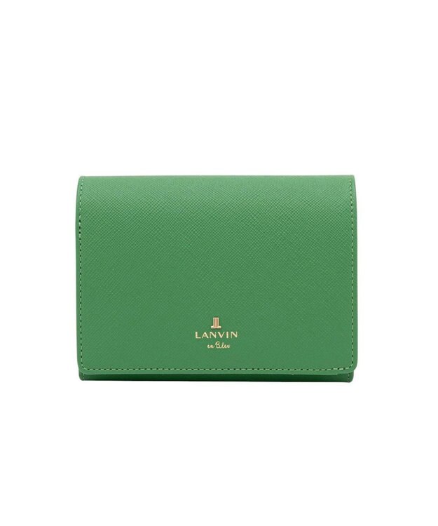LANVIN en Bleu リュクサンブールカラー 二つ折り被せ財布 グリーン