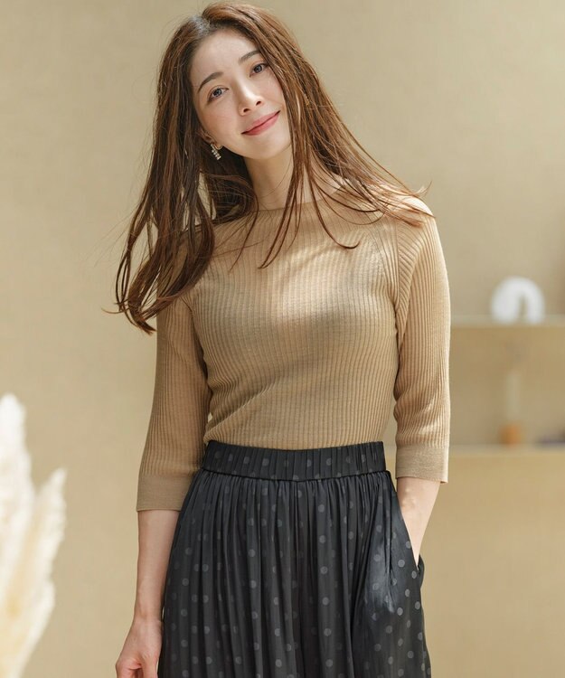 組曲 S ベーシック シアーニット ベージュ系