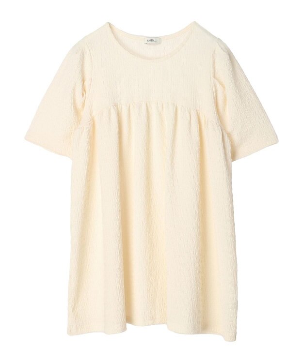 earth music&ecology ジャガードギャザーチュニック Ivory