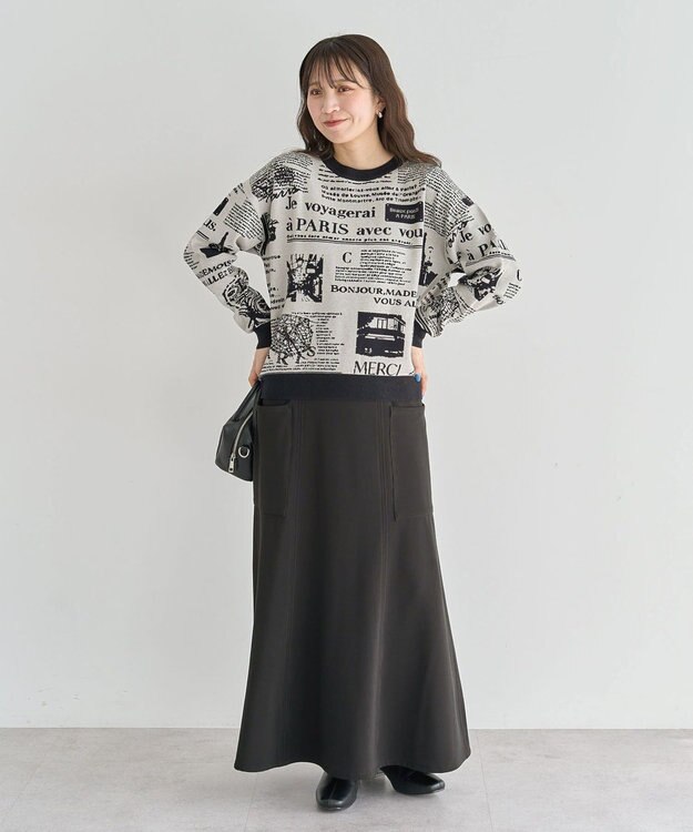 Green Parks ・ｆｕｒｒｙ　ｒａｔｅ　ジャカードニットプルオーバ Gray