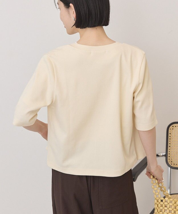AMERICAN HOLIC 【マルチ機能】リブ半袖カーディガン Ivory