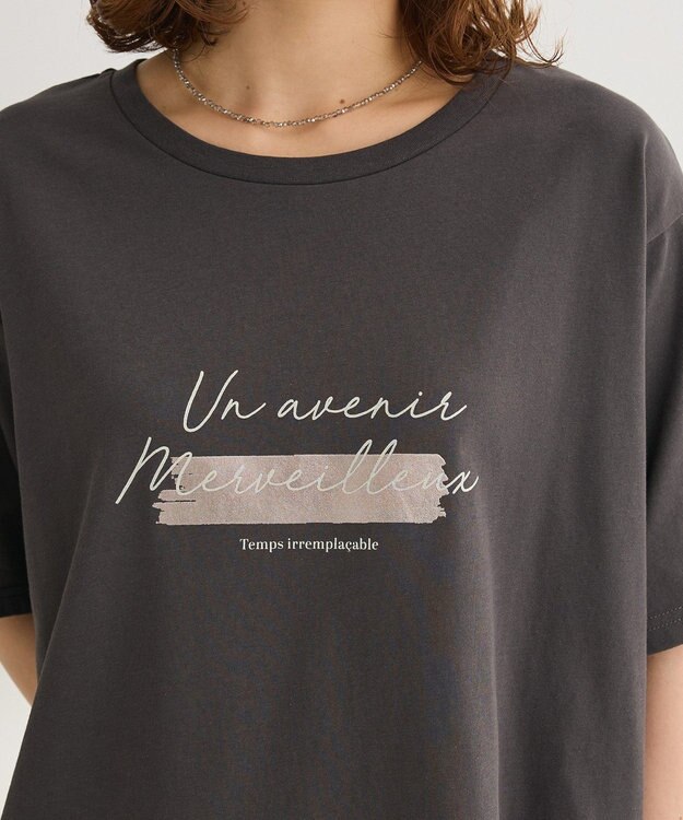 Green Parks 【適ON】箔プリントロゴＴシャツ Charcoal Gray