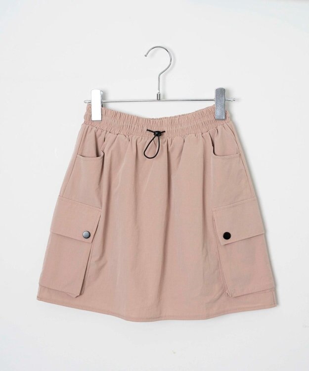 WEGO 【ウエストゴム】ナイロンカーゴミニスカート ピンク