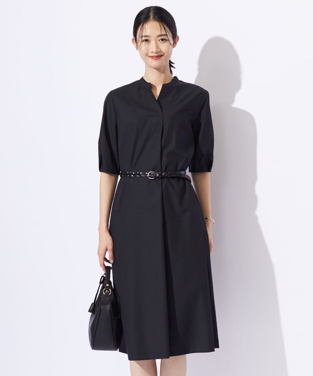 J.PRESS LADIES L 【洗える】ソフトシャンブレー ワンピース ネイビー系