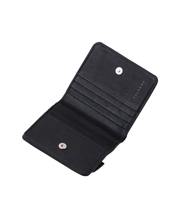 FOLNA RD ソフトレザー・ホイルレザー エンべロープ二つ折り財布 ブラック