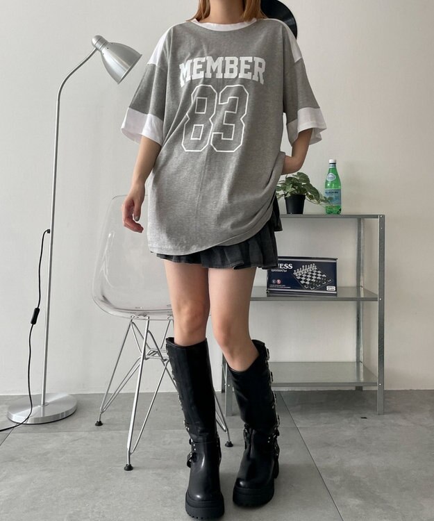 WEGO ナンバリングロゴBIG　T 杢グレー