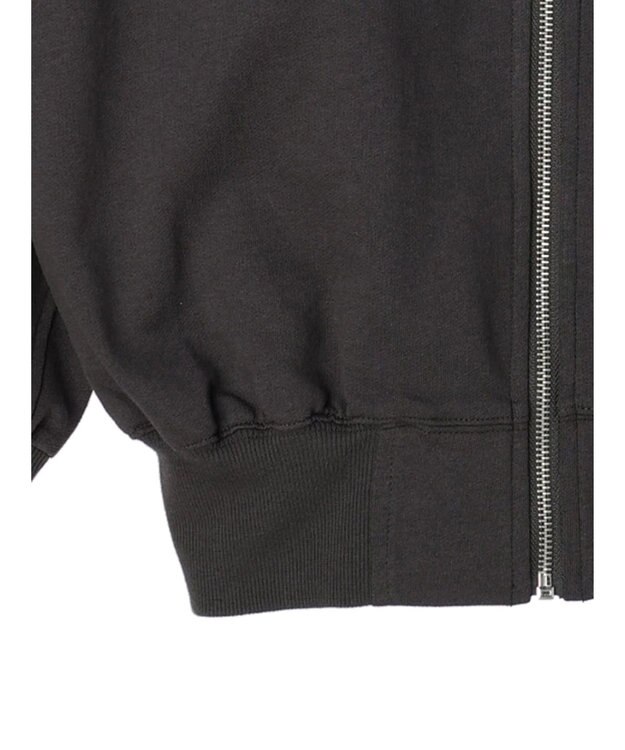 Green Parks コットンＵＳＡミニ裏毛ロングＺＩＰパーカー Dark Gray